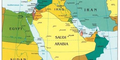 בחריין על המזרח התיכון מפה